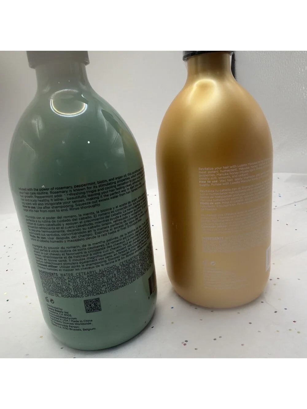 Rosemary Mint Conditioner + Manuka Honey Shampoo Bundle 16.9oz Hair Care Set